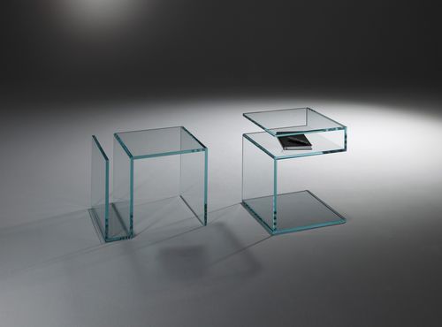 Table d'appoint contemporaine - JANUS III - Dreieck GmbH - en verre / rectangulaire / carrée