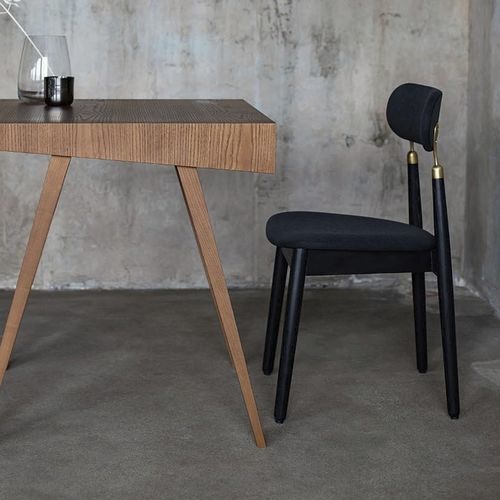 Chaise de salle à manger contemporaine - 7.1 - EMKO - d'intérieur / en velours / en chêne