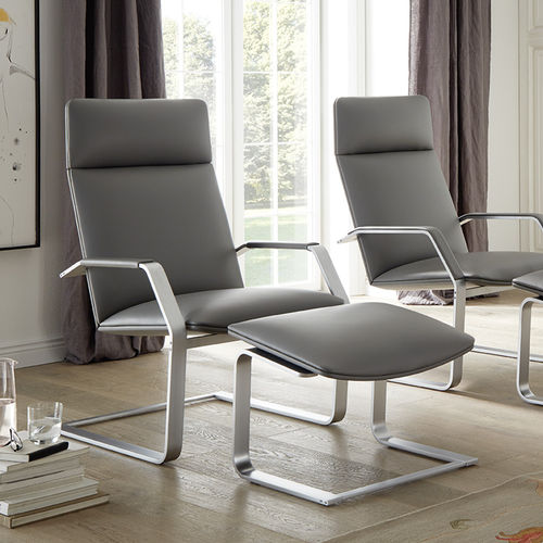 Fauteuil contemporain - CL 260/265 - Erpo Möbelwerk GmbH - en cuir / en acier / avec repose-pieds
