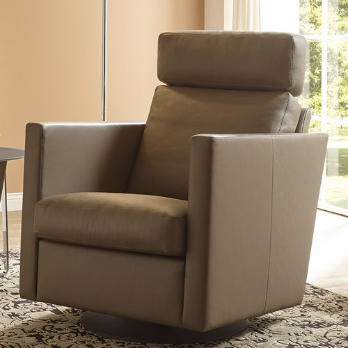 Fauteuil contemporain - CL 580 - Erpo Möbelwerk GmbH - en cuir / avec repose-tête / gris