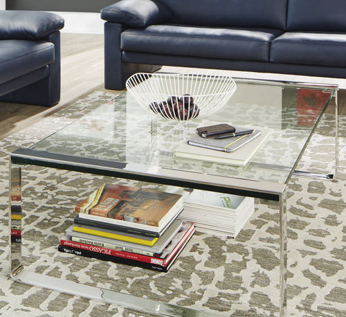 Table basse contemporaine - CT 223 - Erpo Möbelwerk GmbH - en verre / avec piètement en métal / rectangulaire