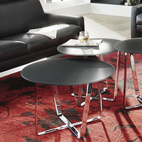 Table d'appoint contemporaine - CT 224-.04-.05-.06 - Erpo Möbelwerk GmbH - en verre / avec piètement en métal / ronde