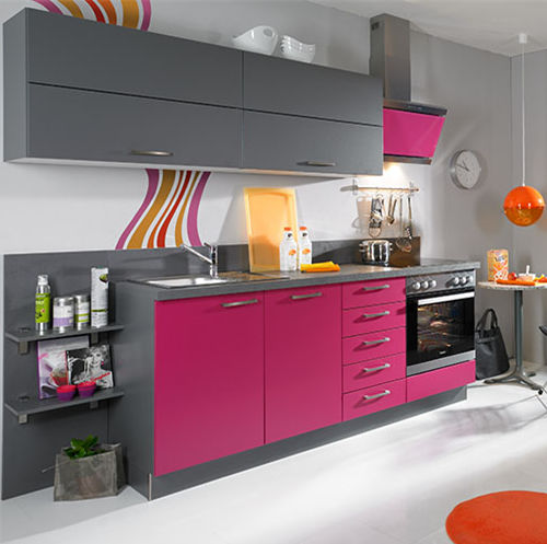 Cuisine contemporaine - WIN - Express Küchen GmbH & Co. KG - en placage de bois / avec îlot / avec poignée