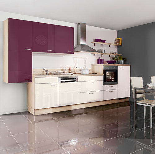 Cuisine contemporaine - SKY - Express Küchen GmbH & Co. KG - en placage de bois / en bois laqué / avec îlot