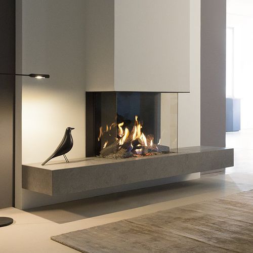 Cheminée à gaz naturel - KALFIRE GP70/55S - Kalfire Fireplaces - hybride / intégrée / à 3 faces