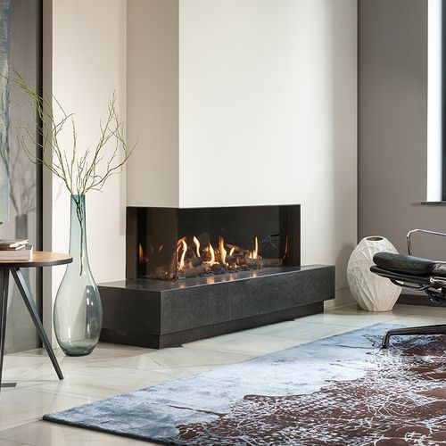 Cheminée à gaz naturel - KALFIRE G105/37C - Kalfire Fireplaces - à encastrer / à 2 faces / à foyer fermé