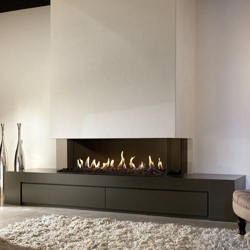 Cheminée à gaz naturel - KALFIRE G130/37S - Kalfire Fireplaces - encastrable / à 3 faces / à foyer fermé