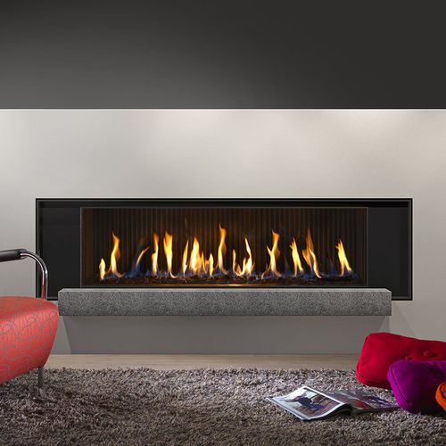 Cheminée à gaz naturel - KALFIRE G160/41F - Kalfire Fireplaces - encastrable / simple face / à foyer fermé