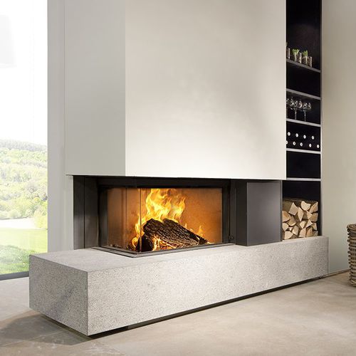 Foyer fermé à gaz - KALFIRE W65/38C - Kalfire Fireplaces - d'angle / en métal