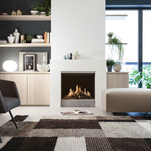 Cheminée à gaz - KALFIRE GP75/59F  - Kalfire Fireplaces - hybride / à encastrer / simple face