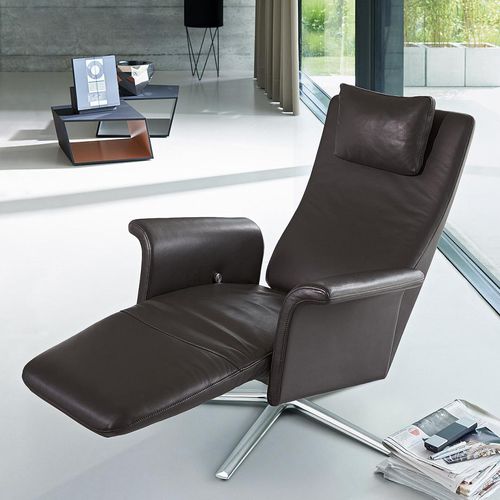 Fauteuil relax contemporain - Filou - Frank Sitzmöbel GmbH - en tissu / en cuir / avec repose-pieds