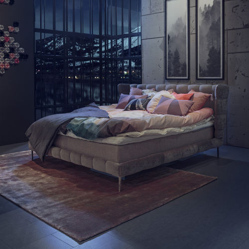 Lit double - NEO - Furninova AB - contemporain / tapissé / avec tête de lit tapissée