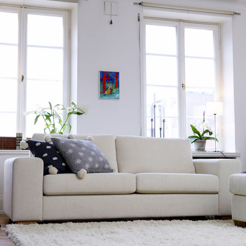 Canapé contemporain - MALIBU - Furninova AB - en tissu / en cuir / beige