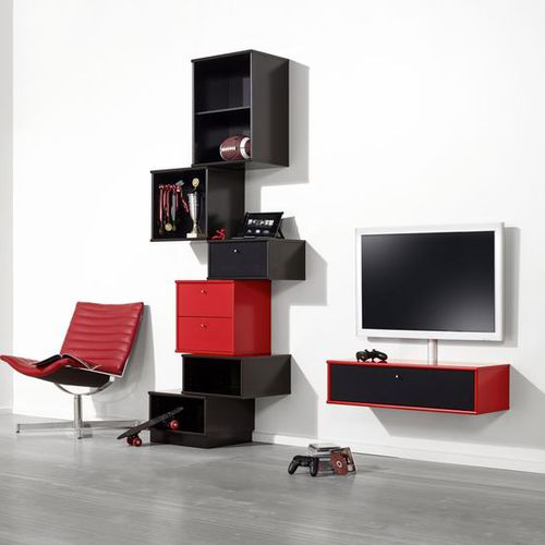 Ensemble TV mural contemporain - MISTRAL AV - Hammel Furniture A/S - en bois laqué / modulable