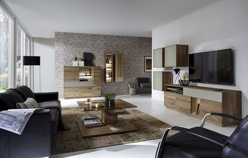 Ensemble TV mural contemporain - BENT  - Hartmann Möbelwerke GmbH - en chêne