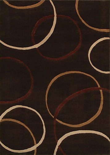 Tapis contemporain - Brown Circles - MOHAWK - à motif / en laine / rectangulaire