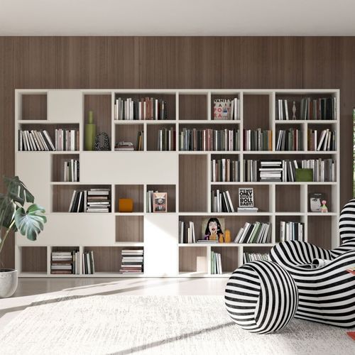 Bibliothèque contemporaine - VITA - Kettnaker GmbH & Co. KG Möbel-Manufaktur - en bois laqué / avec rangement / bleue