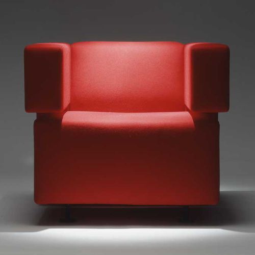 Fauteuil contemporain - MILO - Mobel - en cuir / tapissé / rouge
