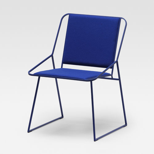 Chaise contemporaine - VIVA M - Mobel - d'intérieur / en tissu / avec piètement en métal chromé