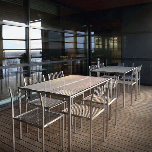 Table design scandinave - LANKA - Mobel - en acier inoxydable / avec piètement en acier inoxydable / rectangulaire