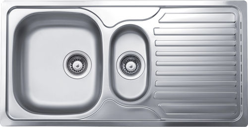 Évier 2 bacs - OBERON: EC318 - Kromevye Sanayi Ve Ticaret A.S. - avec égouttoir / en inox / encastrable