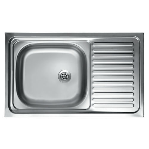 Évier 1 bac - N110 - Kromevye Sanayi Ve Ticaret A.S. - avec égouttoir / en inox / encastrable