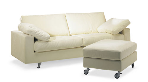 Canapé contemporain - BASIC - Ire Möbel AB - en tissu / avec repose-pieds / beige