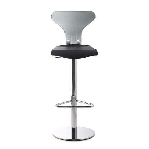 Chaise de bar contemporaine - MYEDITION: 1248 - Mayer Sitzmöbel GmbH & Co. KG - en chrome / piètement central / pivotante