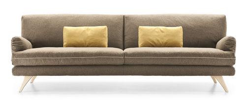 Canapé contemporain - HARMONY - Molinari Design Srl. - en cuir / bleu / 2 places