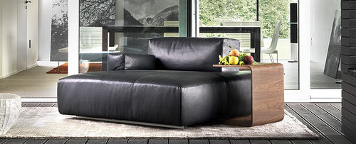 Fauteuil contemporain - SYSTEMA - Molinari Design Srl. - en cuir / table intégrée