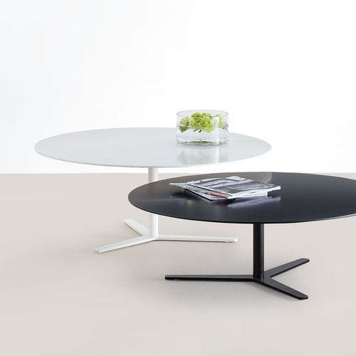 Table basse contemporaine - TRE 90 - MOX AG - en MDF / en acier à revêtement par poudre / en métal chromé