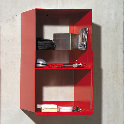 Étagère murale - SKIP - MOX AG - contemporaine / en tôle d'acier / rouge