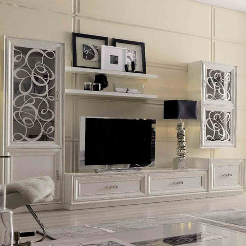 Ensemble TV mural classique - CS 116 F1 - Mozzo Giorgio S.r.L. - en bois laqué