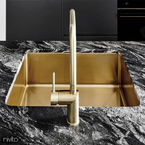 Évier 1 bac - CU-500 - nivito - sans égouttoir / en inox brossé / encastrable