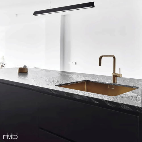 Évier 1 bac - CU-700 - nivito - sans égouttoir / en inox brossé / encastrable