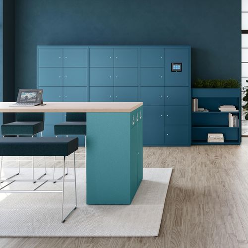 Système de rangement sur pied - L series - BISLEY - design minimaliste / en bois / en acier