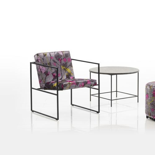 Fauteuil contemporain - grace - bruehl - en tissu / en métal / gris