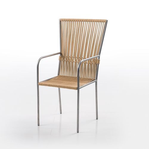 Chaise de salle à manger contemporaine - les copains - bruehl - d'intérieur / en acier inoxydable / en corde
