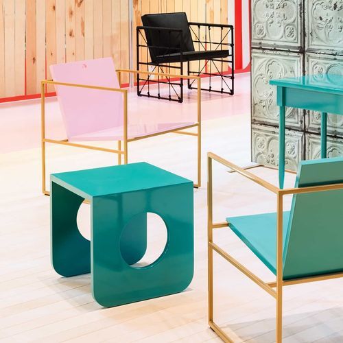 Table d'appoint contemporaine - mink - bruehl - en bouleau / avec piètement en bouleau / carrée
