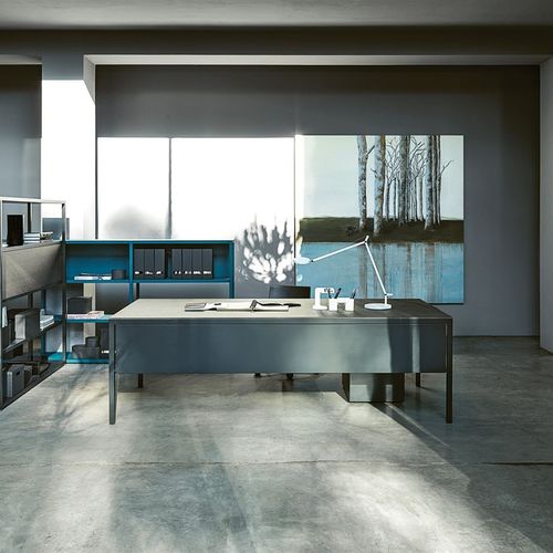 Bureau sur pied - HELSINKI - DESALTO spa - contemporain / en acier / en stratifié