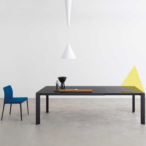 Table contemporaine - EVERY + GRID - DESALTO spa - en verre / en aluminium / avec piètement en aluminium