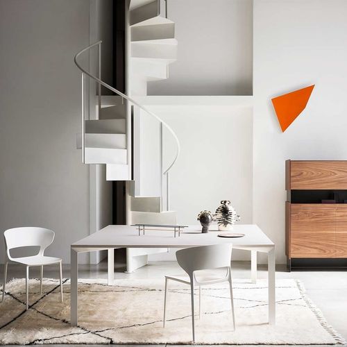 Table contemporaine - L45 - DESALTO spa - bois / en Fenix NTM® / avec piètement en acier