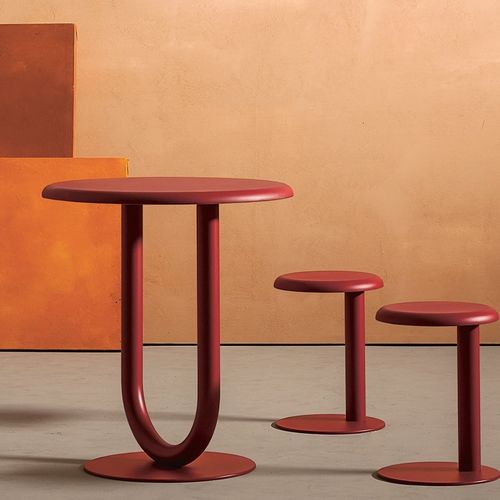 Table mange-debout contemporaine - STRONG - DESALTO spa - en tôle / en marbre / avec piètement en acier