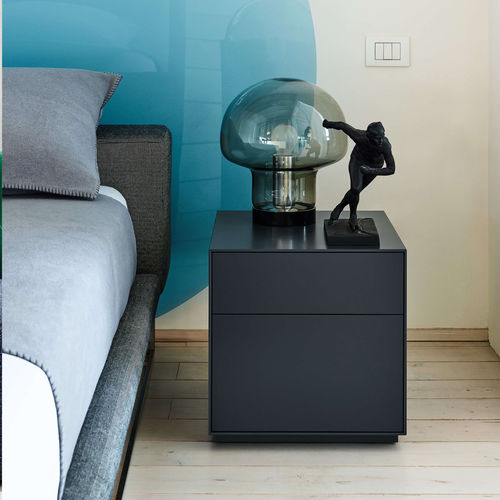 Table de chevet contemporaine - NEX BOX - Piure GmbH - en bois laqué / rectangulaire / avec rangement