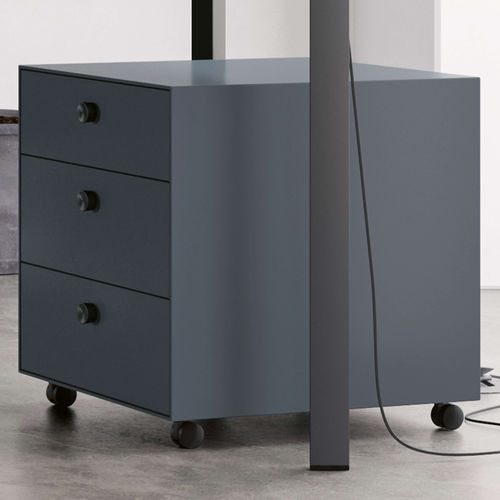 Caisson de bureau en bois - LINK - Piure GmbH - à 3 tiroirs / à roulettes