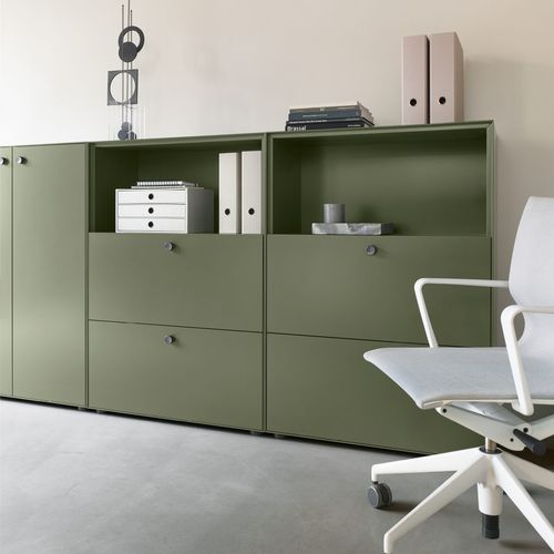 Armoire de classement basse - LINK  - Piure GmbH - en bois laqué / à tiroirs / modulaire