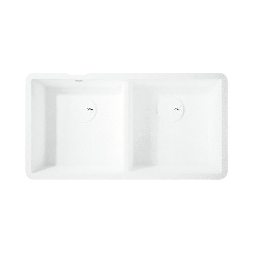 Évier 2 bacs - Salty - CORIAN - sans égouttoir / en Corian® / encastrable
