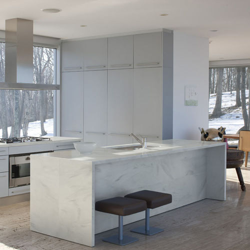 Plan de travail en Corian® - Artista Gray - CORIAN - gris / à bords droits / à bords ronds