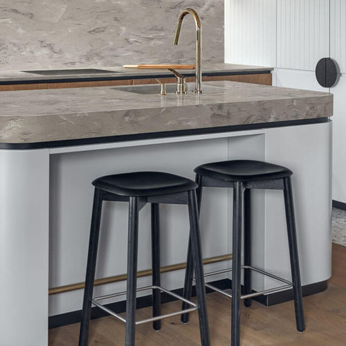 Plan de travail en Corian® - Ash Aggregate - CORIAN - gris / lisse / à bords droits