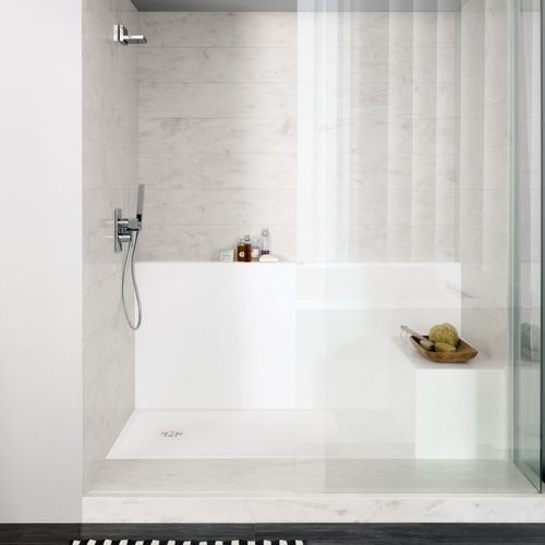 Receveur de douche rectangulaire - Smart - CORIAN - à encastrer / extra plat / en Corian®